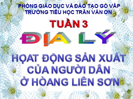 Bài giảng Địa lí Lớp 4 - Họat động sản xuất của người dân ở Hòang Liên Sơn