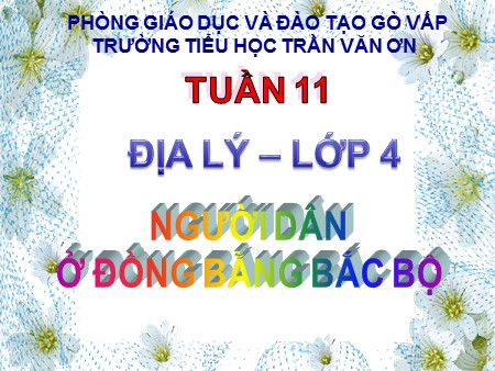 Bài giảng Địa lí Lớp 4 - Người dân ở Đồng bằng Bắc Bộ