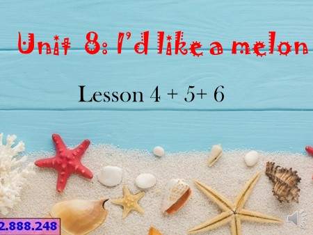 Bài giảng tiếng Anh Lớp 4 - Unit 8: Id like a melon (Lesson 4+ 5+ 6)