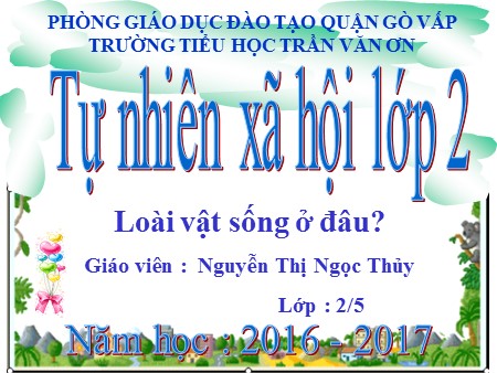 Bài giảng Tự nhiên xã hội Lớp 2 - Bài: Loài vật sống ở đâu?