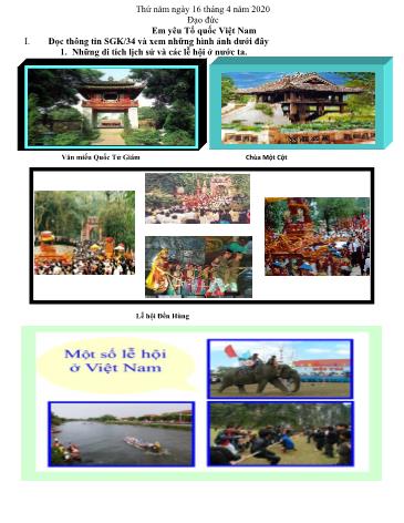 Bài tập Đạo đức Lớp 3 - Em yêu Tổ quốc Việt Nam