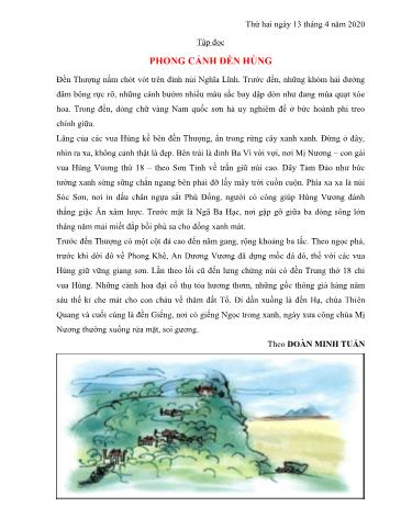 Bài tập Tập đọc - Phong cảnh đền Hùng - tiếng Việt Lớp 5