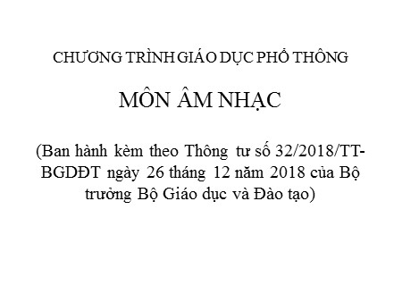 Chuyền đề - Chương trình giáo dục phổ thông môn Âm nhạc Tiểu học