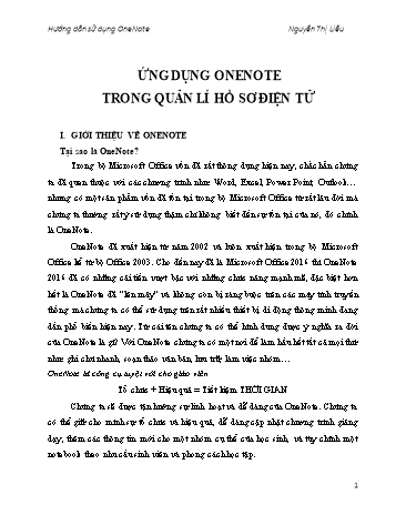 Chuyên đề - Ứng dụng Onenote trong quản lí hồ sơ điện tử