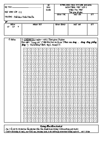Đề kiểm tra cuối HKI - tiếng Việt Lớp 5 (5.1)