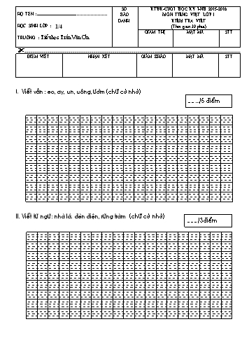 Đề kiểm tra ĐK cuối HKI - tiếng Việt Lớp 1 (1.4)