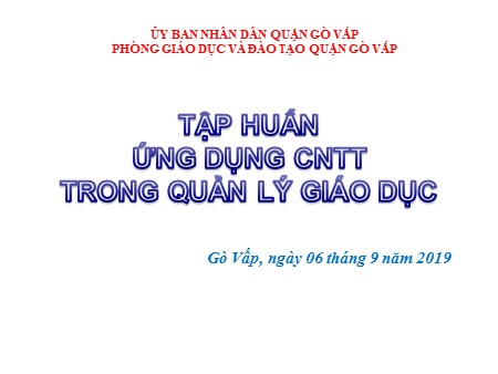 Tập huấn chuyên đề - Ứng dụng CNTT trong quản lý giáo dục: Cách sử dụng google drive