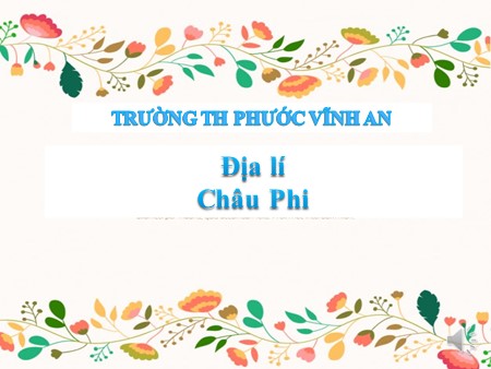 Bài giảng Địa lí Khối 5 - Bài 23: Phâu Phi