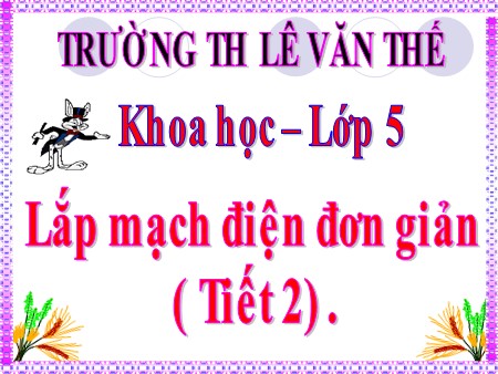 Bài giảng Khoa học Khối 5 - Bài 46- 47: Lắp mạch điện đơn giản (tiết 2)