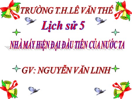 Bài giảng Lịch sử Khối 5 - Bài 21: Nhà máy hiện đại đầu tiên của nước ta