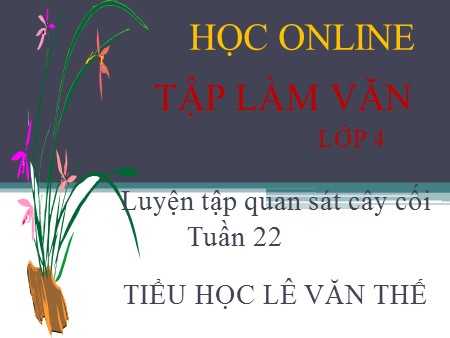 Bài giảng Tập làm văn - Luyện tập quan sát cây cối - Tiếng Việt Khối 4