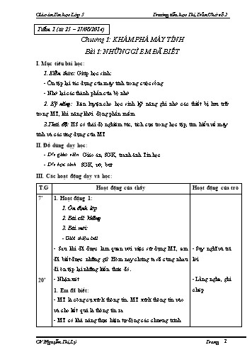 Giáo án Tin học Lớp 5 (bản đầy đủ)