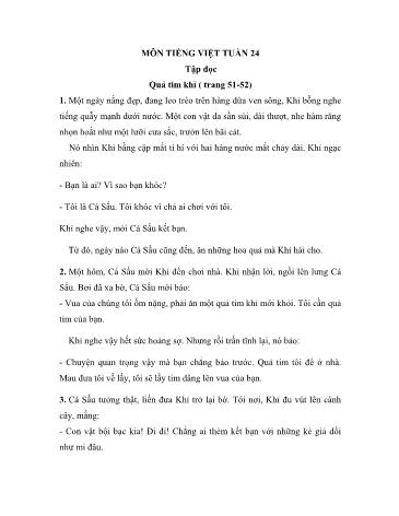 Kế hoạch bài dạy Tuần 24 - Tiếng Việt Lớp 2