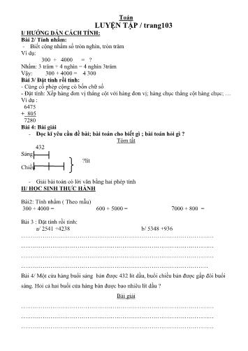 Phiếu học tập Tập làm văn Lớp 3 - Bài: Luyện tập (trang 103)