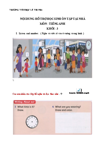Phiếu ôn tập tại nhà - Tuần 26: Ôn tập - tiếng Anh Lớp 3