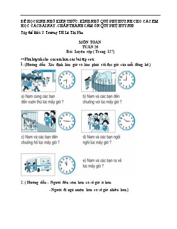 Phiếu ôn tập tại nhà - Tuần 26: Tìm số bị chia. Chu vi hình tam giác- Chu vi hình tứ giác - Toán Lớp 2
