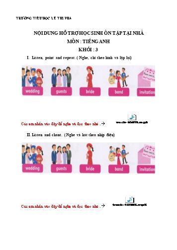 Phiếu ôn tập tại nhà - Tuần 27: Ôn tập - tiếng Anh Lớp 3