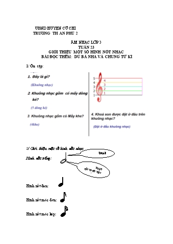 Bài giảng Âm nhạc Lớp 3 - Tiết 23: Giới thiệu một số hình nốt nhạc. Bài đọc thêm: Du Bá Nha và Chung Tử Kì