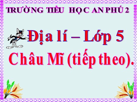 Bài giảng Địa lí Lớp 5 - Bài 26: Châu Mĩ (tiếp theo)