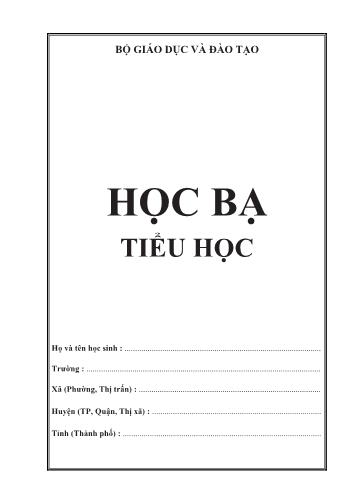 Mẫu học bạ Tiểu học