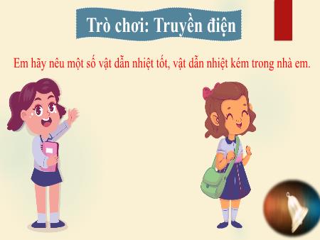 Bài giảng Khoa Học 4 - Tuần 13, Bài: Vật dẫn nhiệt tốt, vật dẫn nhiệt kém