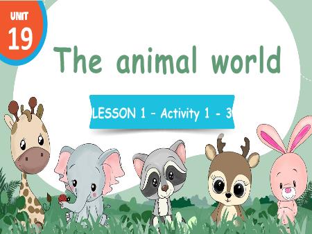 Bài giảng Tiếng Anh 4 Global Success - Tuần 31, Unit 19: The animal world - Lesson 1, Activity 1-3