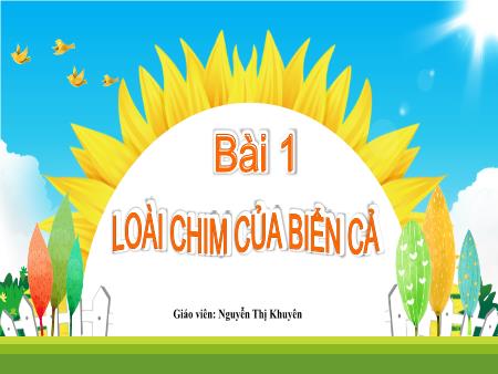 Bài giảng Tiếng Việt 1 - Tuần 29, Chủ đề 6. Bài 1: Loài chim của biển cả (Nguyễn Thị Khuyên)
