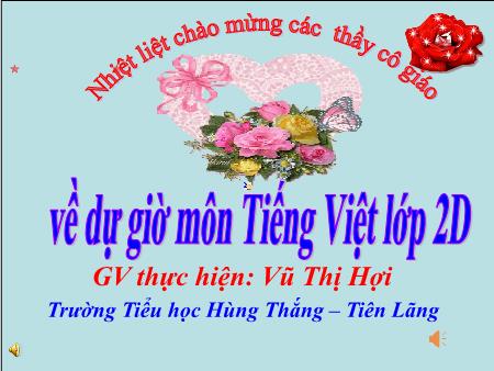 Bài giảng Tiếng Việt 2 - Tuần 7, Luyện tập: MRVT về đồ dùng học tập. Dấu chấm, dấu chấm hỏi (Vũ Thị Hợi)