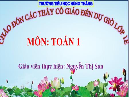 Bài giảng Toán 1 - Tuần 21, Bài: Luyện tập (Nguyễn Thị Son)