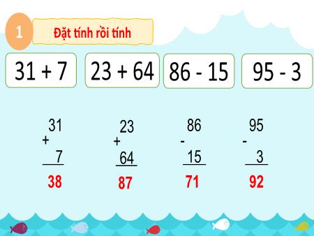 Bài giảng Toán 1 - Tuần 29, Tiết 87
