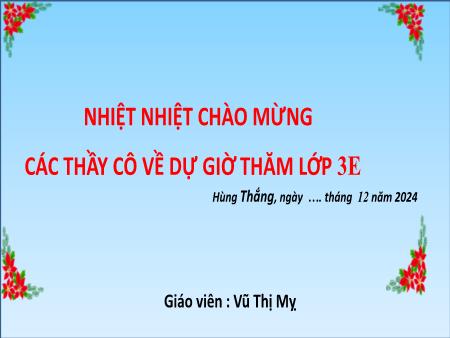 Bài giảng Toán 3 - Tuần 14, Bài 31: Nhân số có ba chữ số với số có một chữ số (Vũ Thị Mỵ)